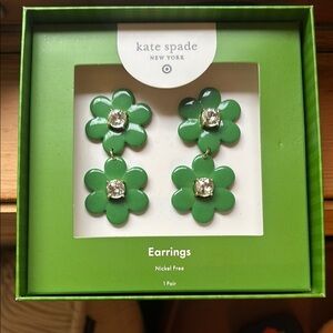 Kate Spade for Target Emerald Green Floral Earrings (Limited Edition!)